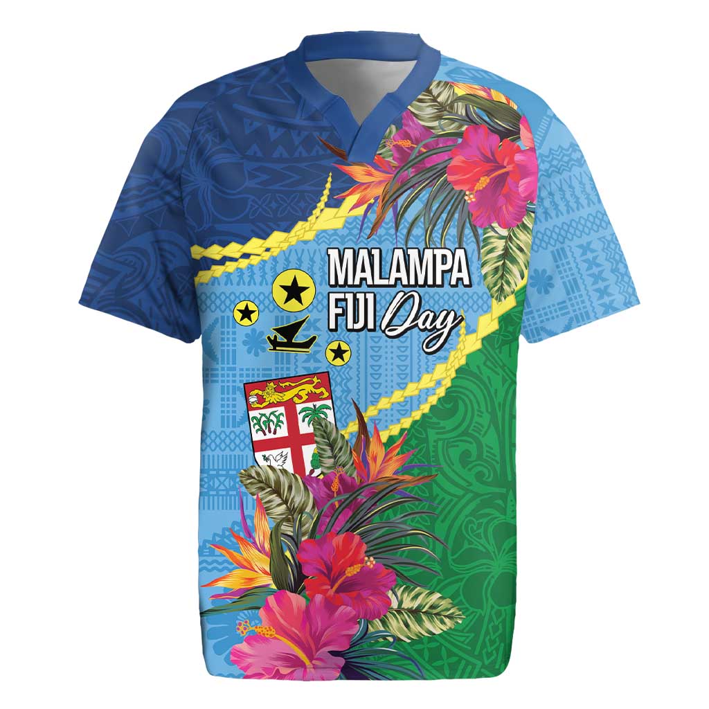 Personalized Malampa Fiji Day Together We Grow Rugby Jersey Special Tapa Mix - Polynesian Pride