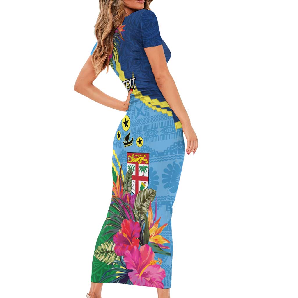 Personalized Malampa Fiji Day Together We Grow Short Sleeve Bodycon Dress Special Tapa Mix LT7 - Polynesian Pride