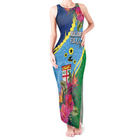 Personalized Malampa Fiji Day Together We Grow Tank Maxi Dress Special Tapa Mix LT7 Women Colorful - Polynesian Pride