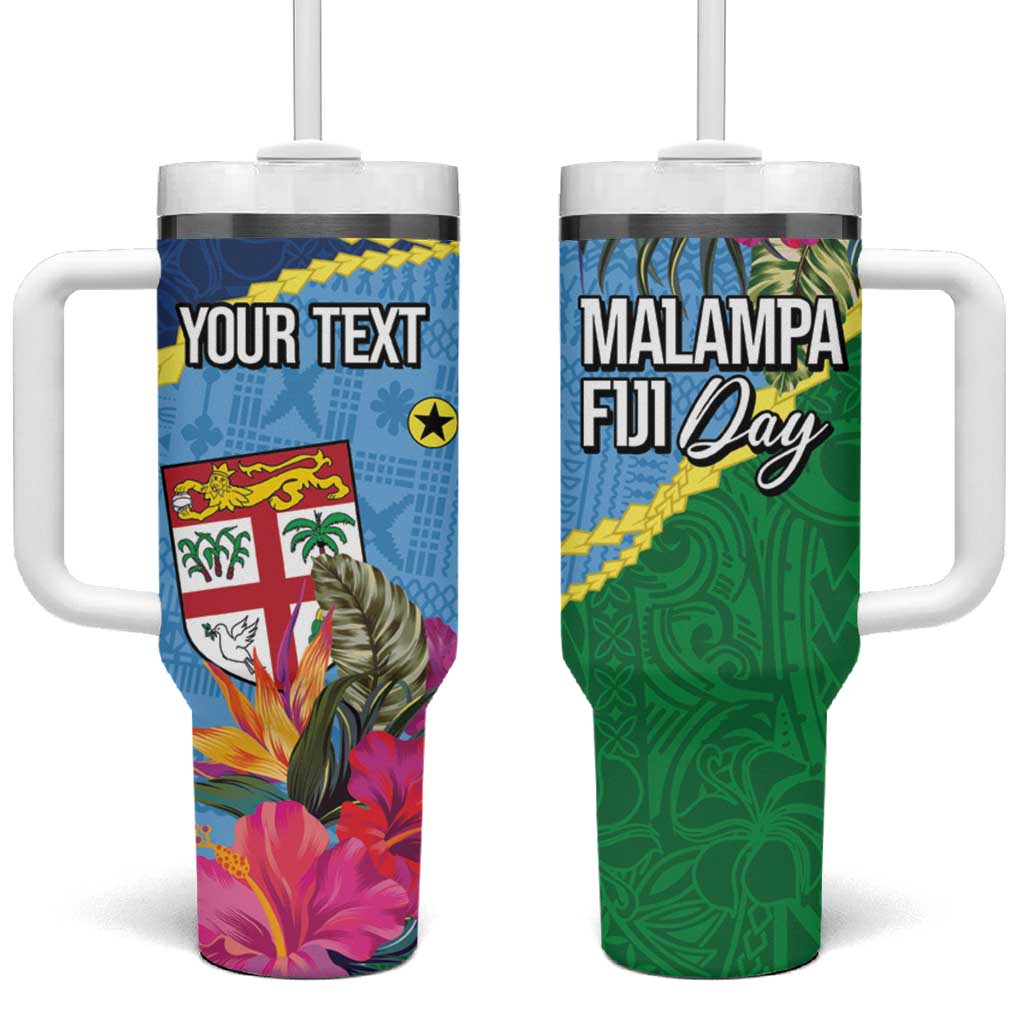 Personalized Malampa Fiji Day Together We Grow Tumbler With Handle Special Tapa Mix LT7 One Size: 40 oz Colorful - Polynesian Pride