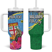 Personalized Malampa Fiji Day Together We Grow Tumbler With Handle Special Tapa Mix LT7 One Size: 40 oz Colorful - Polynesian Pride