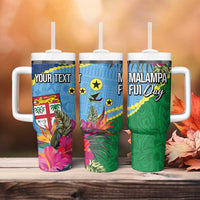 Personalized Malampa Fiji Day Together We Grow Tumbler With Handle Special Tapa Mix LT7 - Polynesian Pride