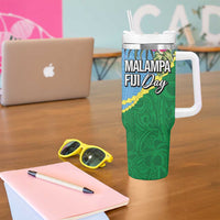 Personalized Malampa Fiji Day Together We Grow Tumbler With Handle Special Tapa Mix LT7 - Polynesian Pride