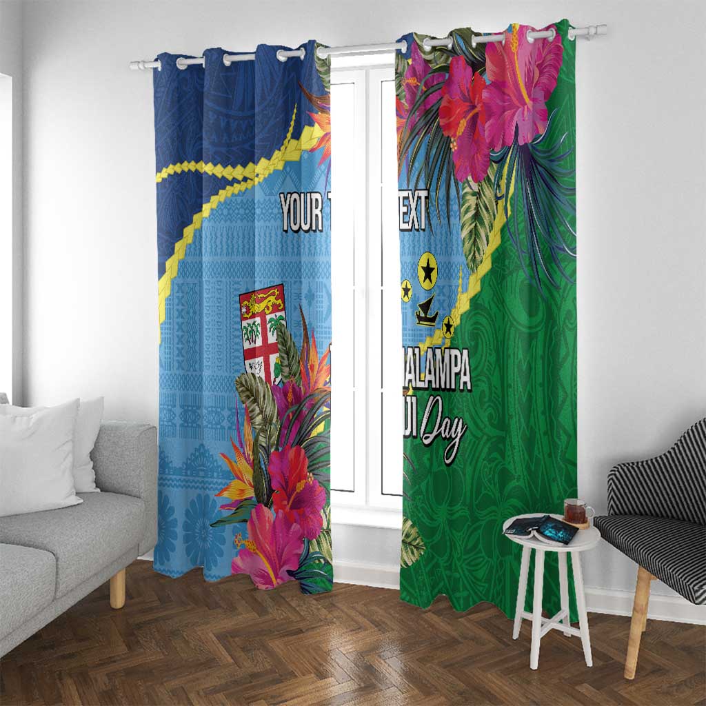 Personalized Malampa Fiji Day Together We Grow Window Curtain Special Tapa Mix - Polynesian Pride