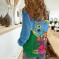 Personalized Malampa Fiji Day Together We Grow Women Casual Shirt Special Tapa Mix - Polynesian Pride