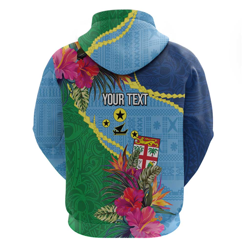 Personalized Malampa Fiji Day Together We Grow Zip Hoodie Special Tapa Mix - Polynesian Pride