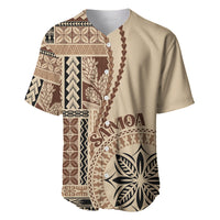Samoa Siapo Motif Baseball Jersey Classic Style LT7 Beige - Polynesian Pride