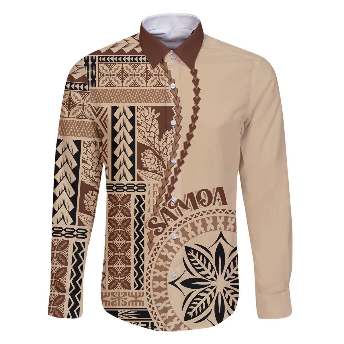 samoa-siapo-motif-family-matching-long-sleeve-bodycon-dress-and-hawaiian-shirt-classic-style