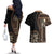 Samoa Siapo Motif Couples Matching Off The Shoulder Long Sleeve Dress and Hawaiian Shirt Classic Style - Black Ver LT7 - Polynesian Pride