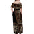 Samoa Siapo Motif Off Shoulder Maxi Dress Classic Style - Black Ver LT7 - Polynesian Pride