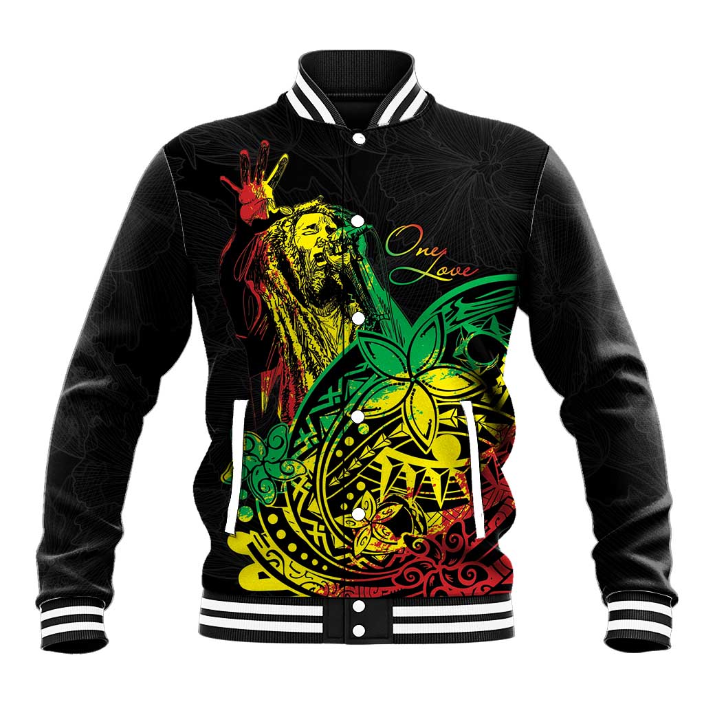 Personalised Reggae Jawaiian Festive Baseball Jacket Mix Polynesian LT7 Unisex Reggae - Polynesian Pride
