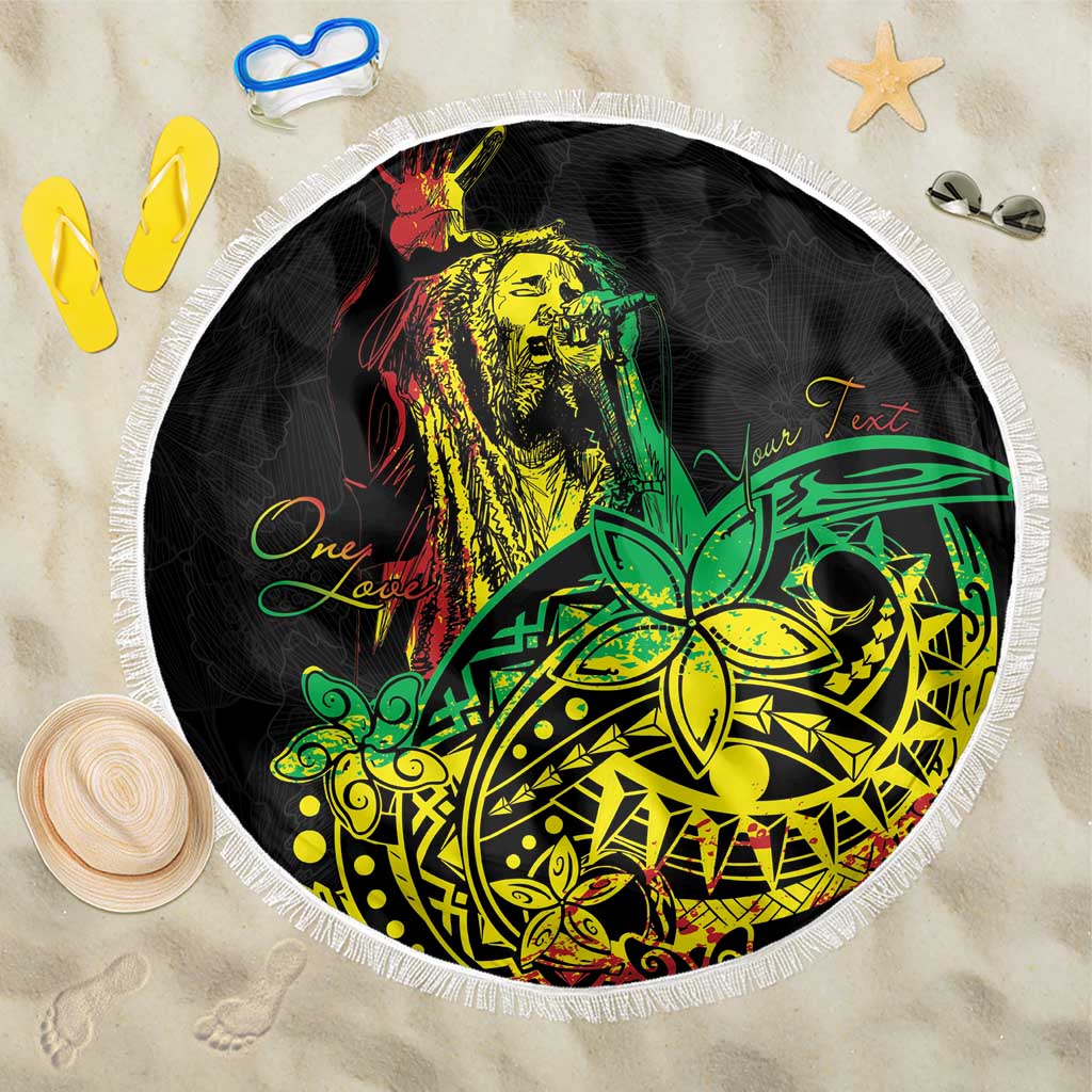 Personalised Reggae Jawaiian Festive Beach Blanket Mix Polynesian