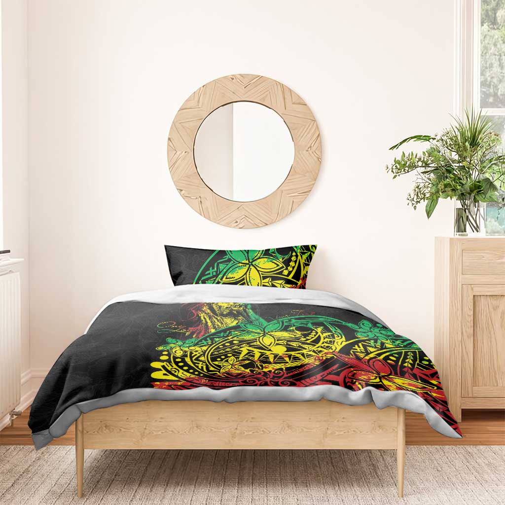 Personalised Reggae Jawaiian Festive Bedding Set Mix Polynesian