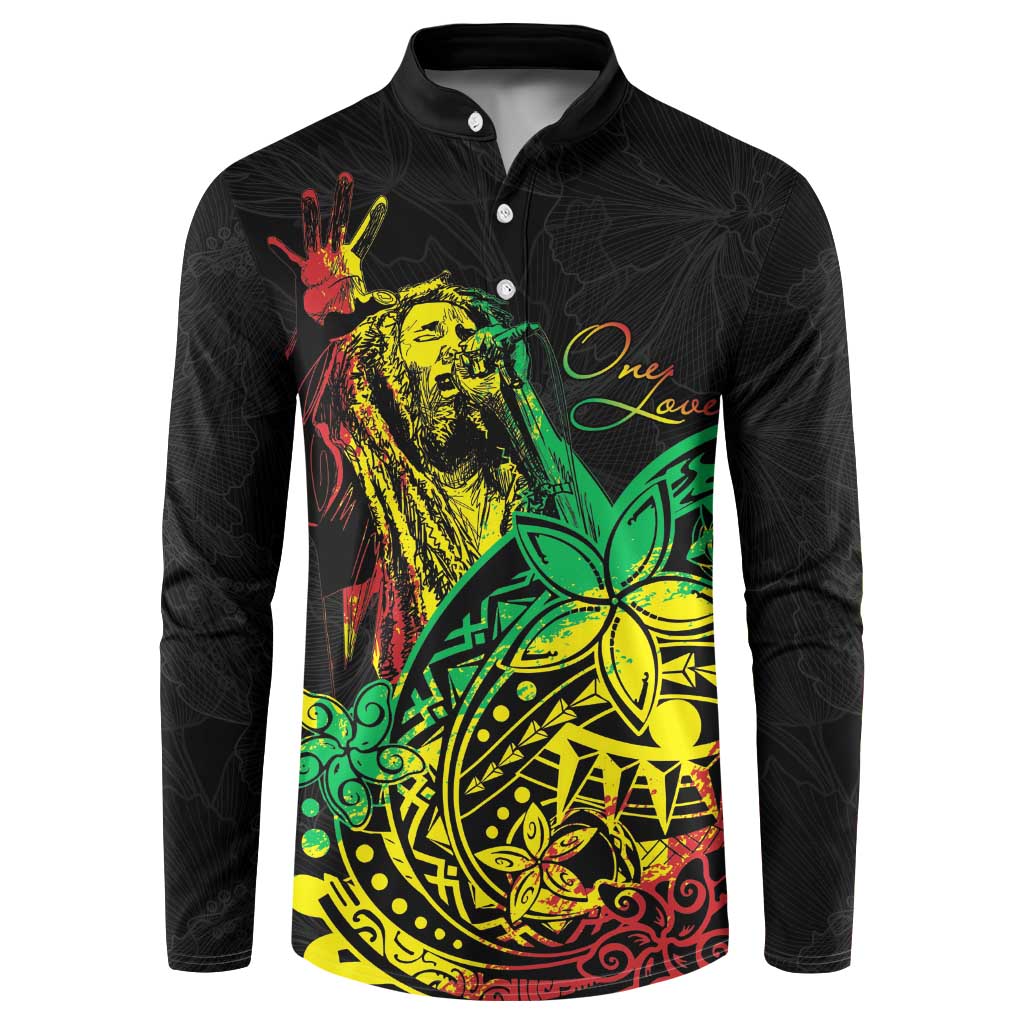 Personalised Reggae Jawaiian Festive Button Sweatshirt Mix Polynesian LT7 Reggae - Polynesian Pride