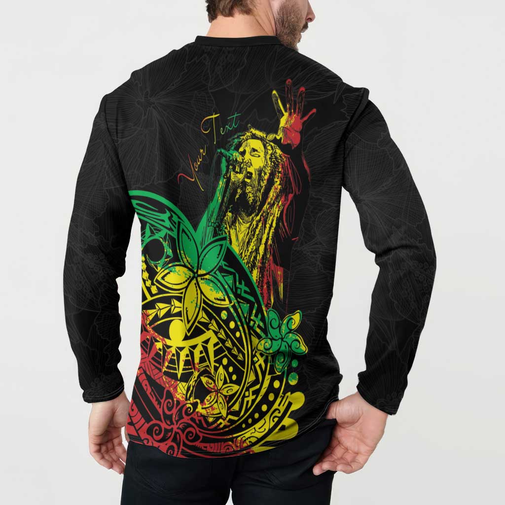 Personalised Reggae Jawaiian Festive Button Sweatshirt Mix Polynesian LT7 - Polynesian Pride