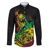 Personalised Reggae Jawaiian Festive Family Matching Long Sleeve Bodycon Dress and Hawaiian Shirt Mix Polynesian LT7 Dad's Shirt - Long Sleeve Reggae - Polynesian Pride
