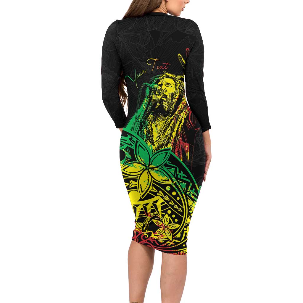 Personalised Reggae Jawaiian Festive Family Matching Long Sleeve Bodycon Dress and Hawaiian Shirt Mix Polynesian LT7 - Polynesian Pride