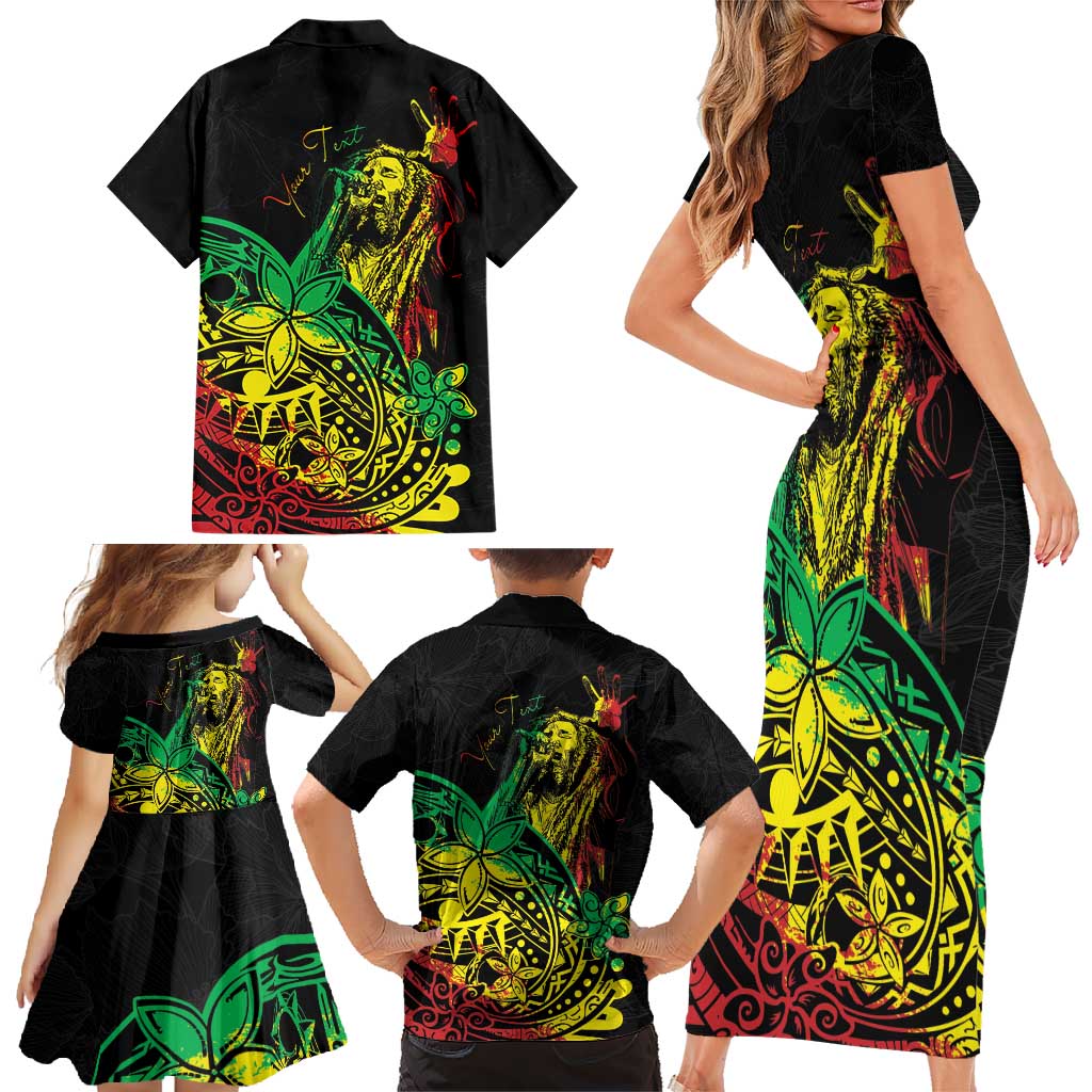 Personalised Reggae Jawaiian Festive Family Matching Short Sleeve Bodycon Dress and Hawaiian Shirt Mix Polynesian LT7 - Polynesian Pride