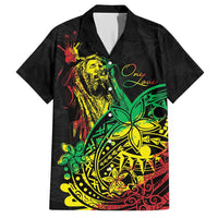 Personalised Reggae Jawaiian Festive Family Matching Short Sleeve Bodycon Dress and Hawaiian Shirt Mix Polynesian LT7 Dad's Shirt - Short Sleeve Reggae - Polynesian Pride