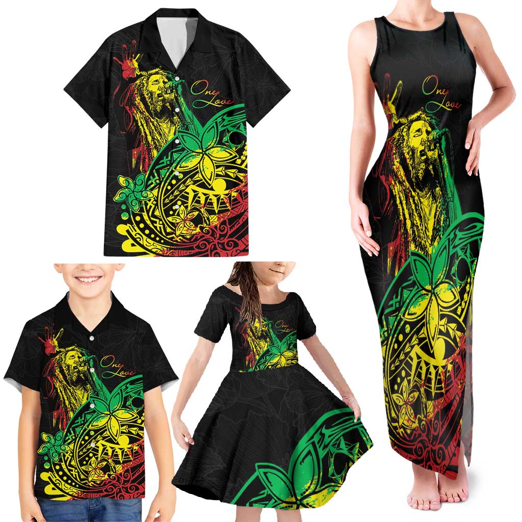 Personalised Reggae Jawaiian Festive Family Matching Tank Maxi Dress and Hawaiian Shirt Mix Polynesian LT7 - Polynesian Pride