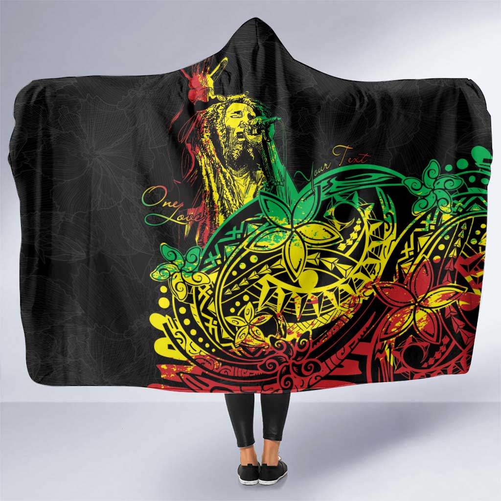 Personalised Reggae Jawaiian Festive Hooded Blanket Mix Polynesian