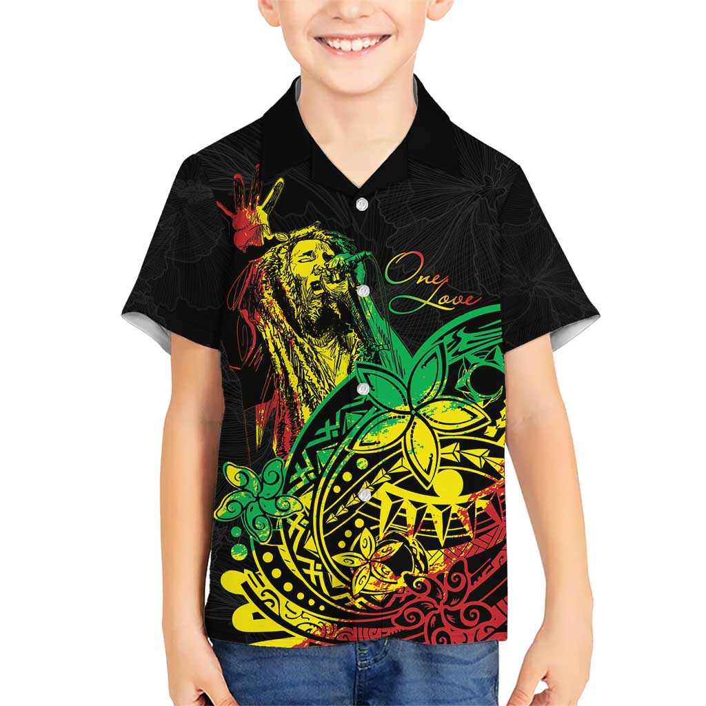 Personalised Reggae Jawaiian Festive Kid Hawaiian Shirt Mix Polynesian LT7 Kid Reggae - Polynesian Pride