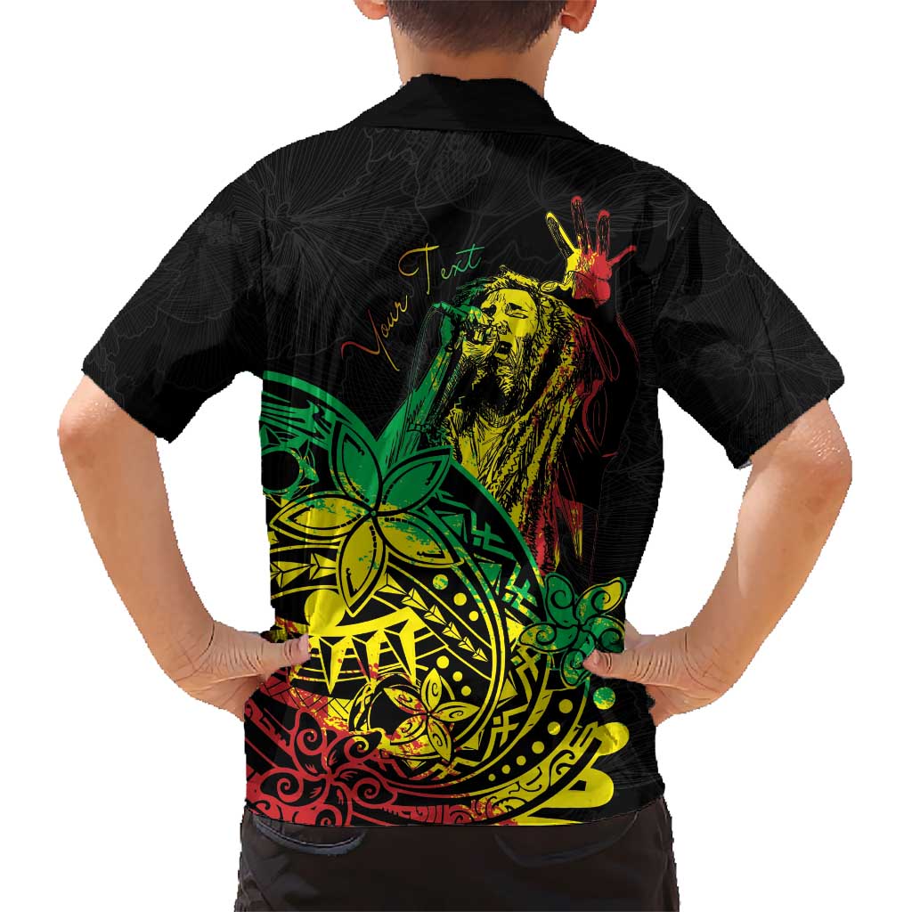 Personalised Reggae Jawaiian Festive Kid Hawaiian Shirt Mix Polynesian LT7 - Polynesian Pride