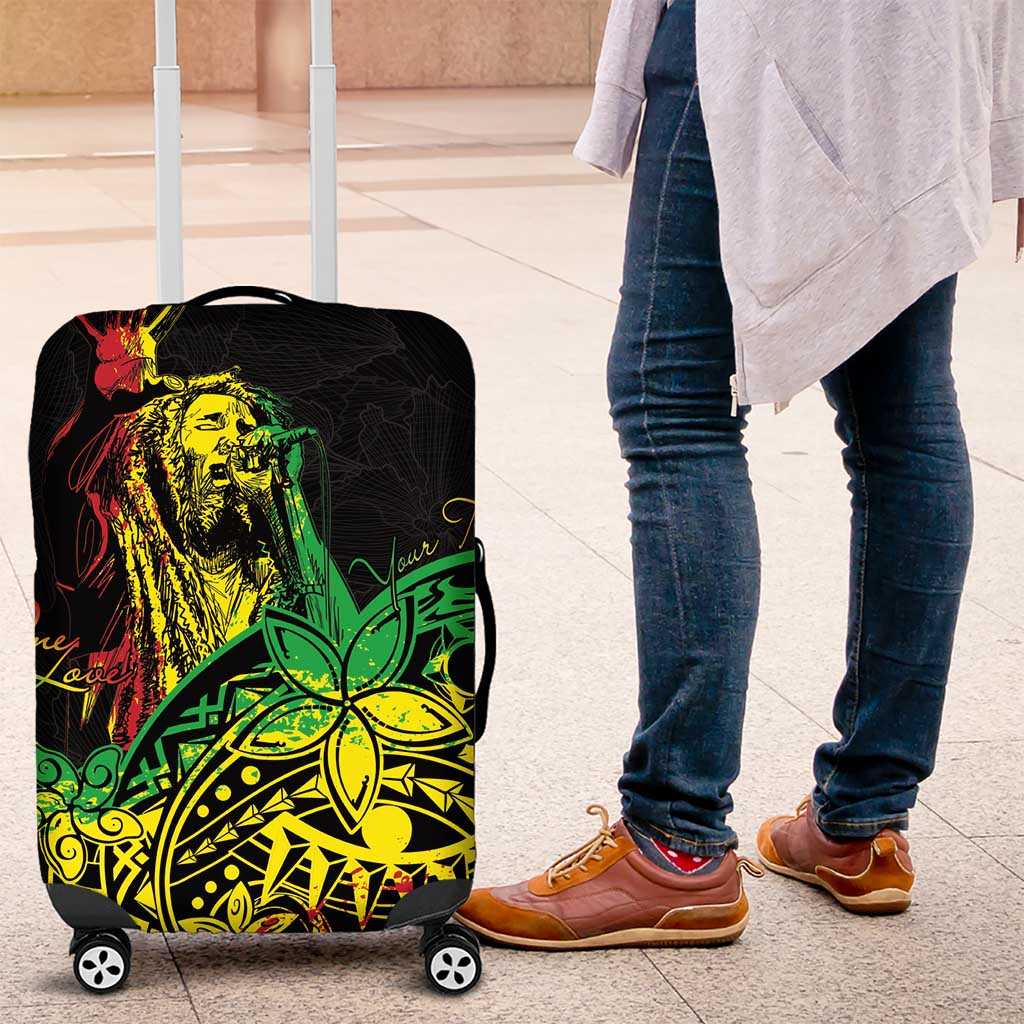 Personalised Reggae Jawaiian Festive Luggage Cover Mix Polynesian