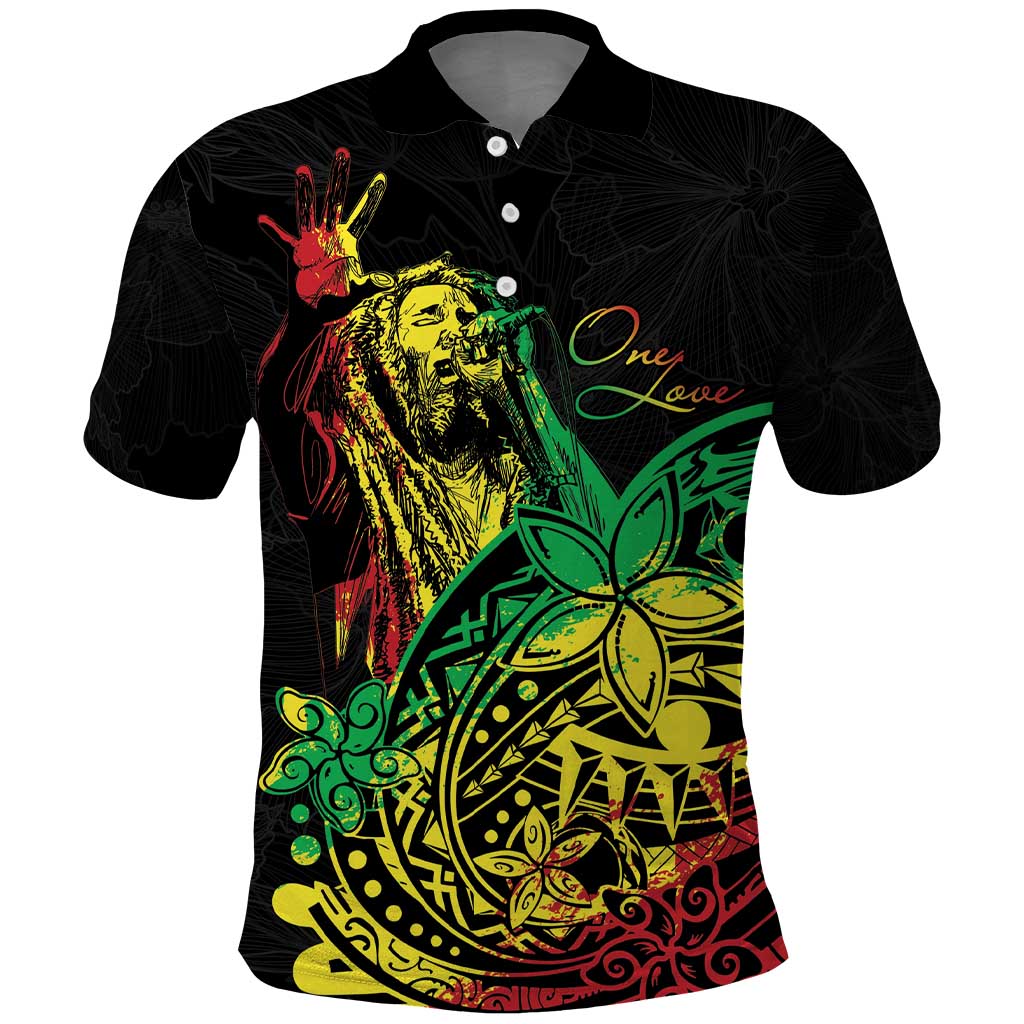 Personalised Reggae Jawaiian Festive Polo Shirt Mix Polynesian