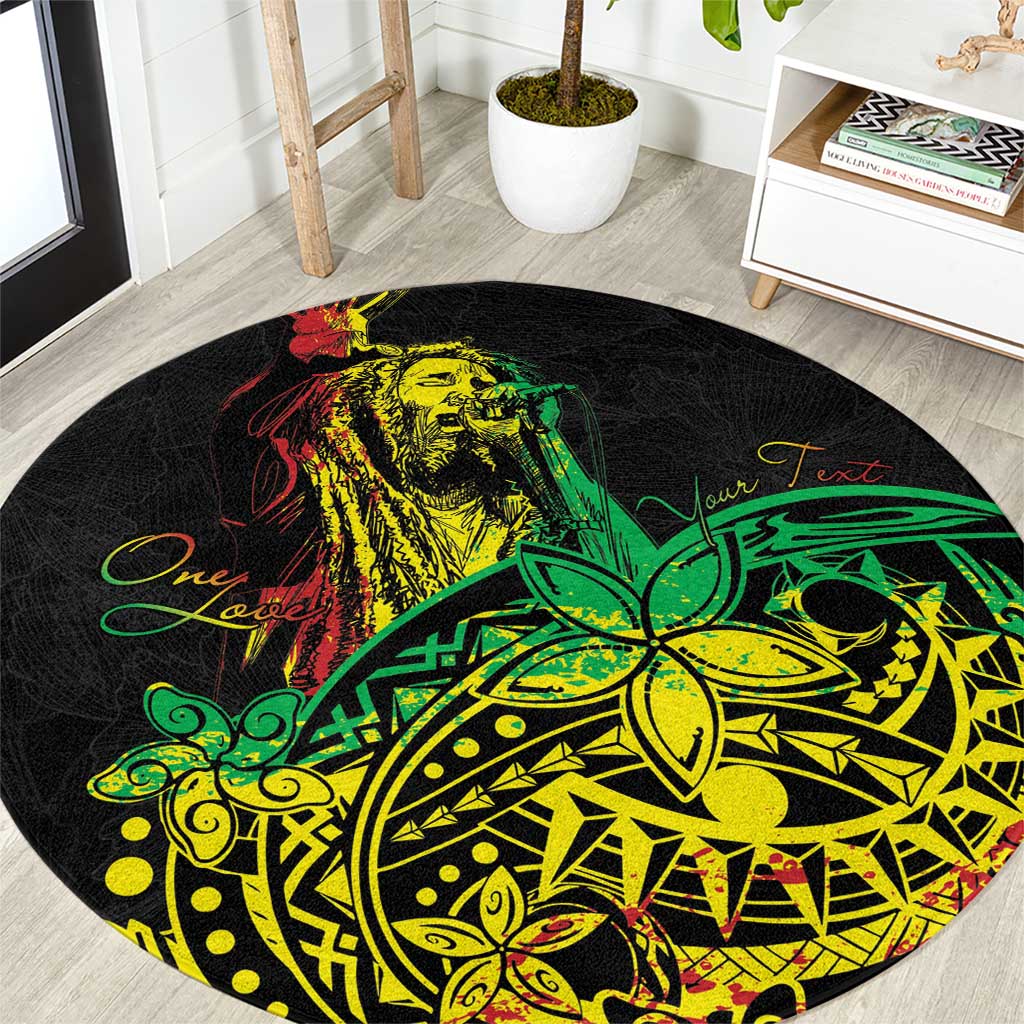 Personalised Reggae Jawaiian Festive Round Carpet Mix Polynesian