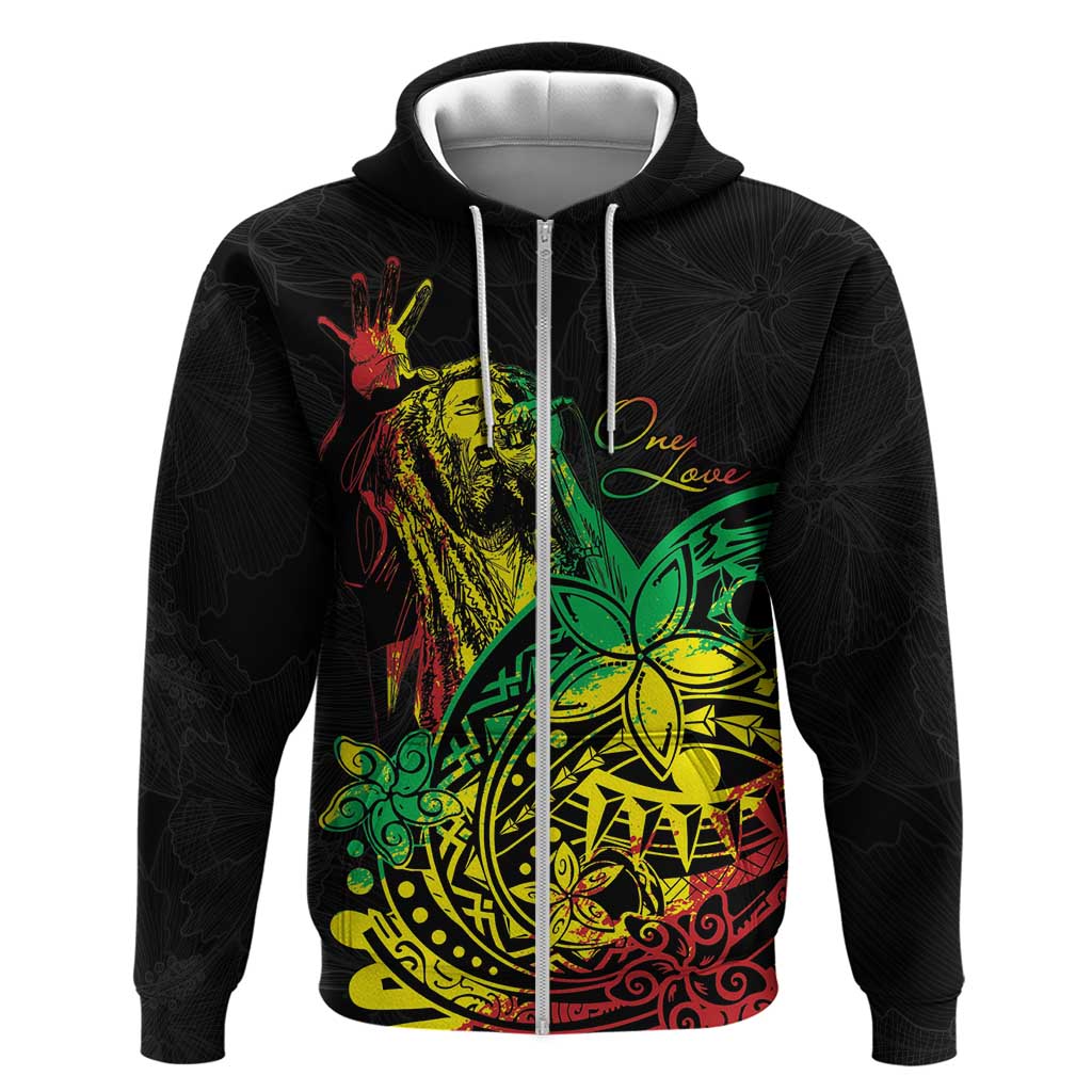 Personalised Reggae Jawaiian Festive Zip Hoodie Mix Polynesian LT7 Zip Hoodie Reggae - Polynesian Pride