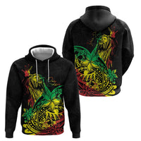 Personalised Reggae Jawaiian Festive Zip Hoodie Mix Polynesian LT7 - Polynesian Pride
