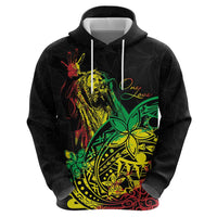 Personalised Reggae Jawaiian Festive Zip Hoodie Mix Polynesian LT7 - Polynesian Pride