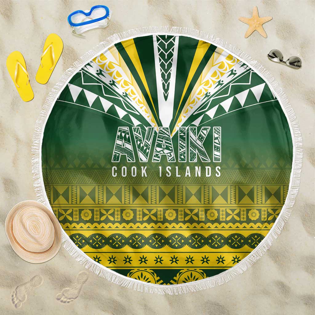 Cook Islands Rugby Beach Blanket Kuki Avaiki LT7 One Size 150cm Yellow Green - Polynesian Pride