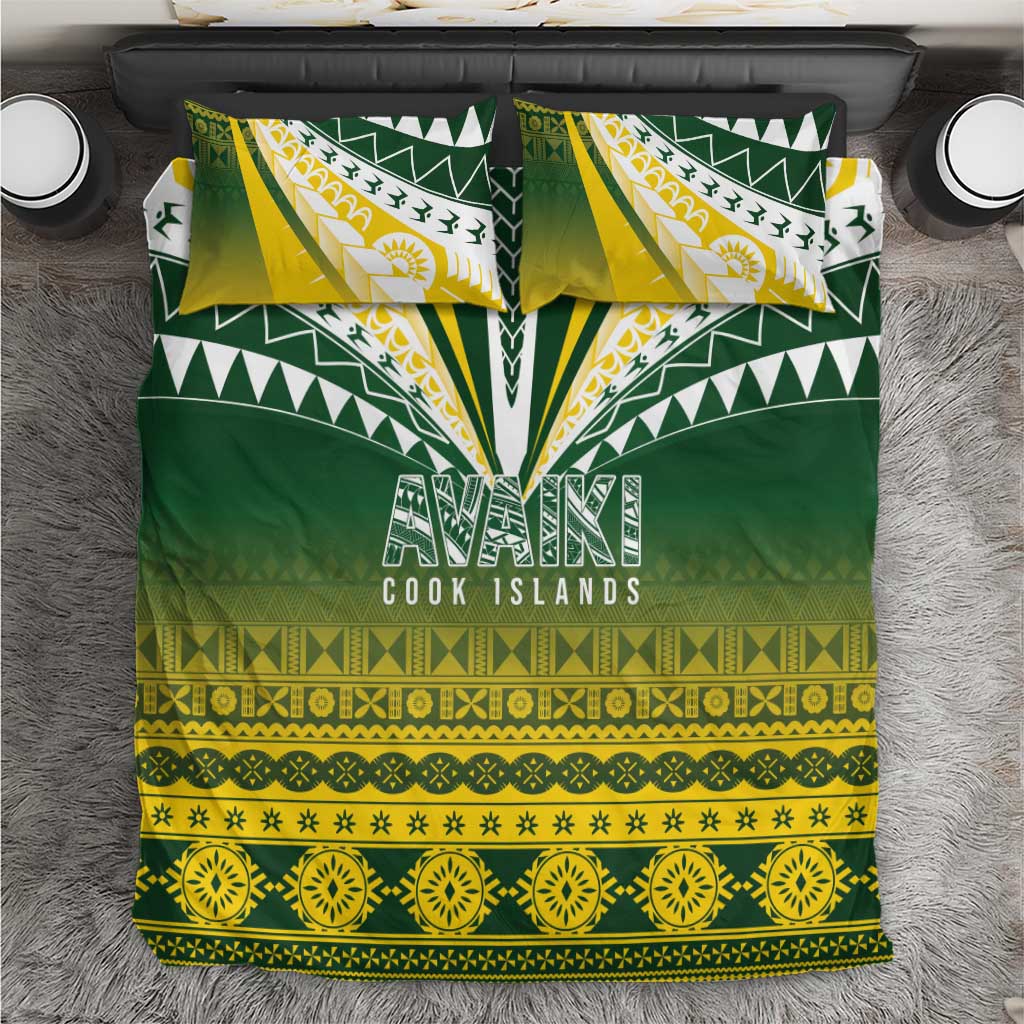 Cook Islands Rugby Bedding Set Kuki Avaiki LT7 Yellow Green - Polynesian Pride