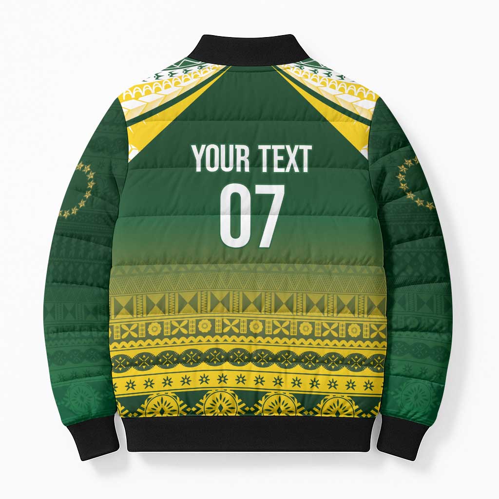 Cook Islands Rugby Custom Bomber Puffer Jacket Kuki Avaiki - Polynesian Pride