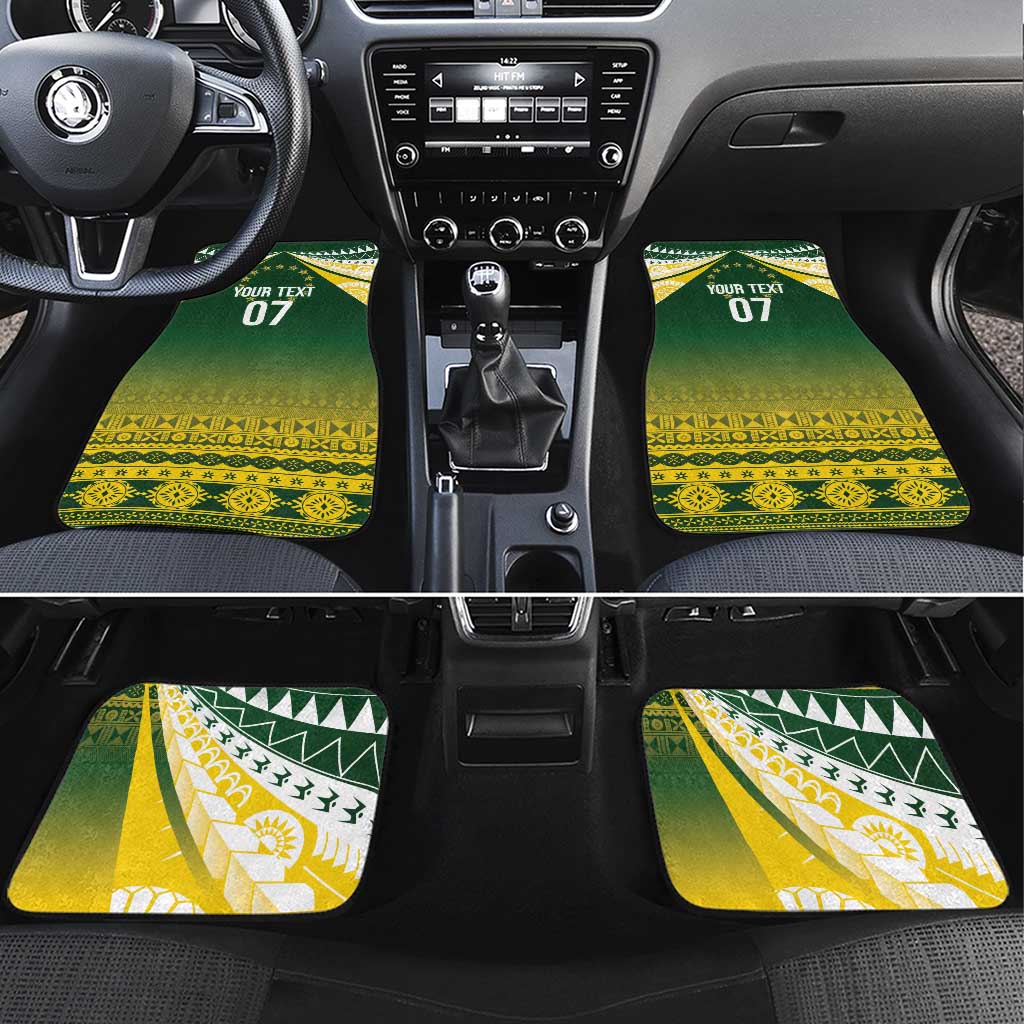 Cook Islands Rugby Custom Car Mats Kuki Avaiki LT7 Set 4pcs Yellow Green - Polynesian Pride