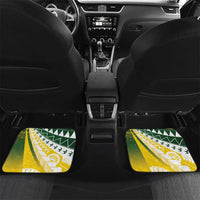 Cook Islands Rugby Custom Car Mats Kuki Avaiki LT7 Set 2pcs - Back Yellow Green - Polynesian Pride