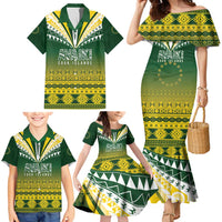 Cook Islands Rugby Custom Family Matching Mermaid Dress and Hawaiian Shirt Kuki Avaiki - Polynesian Pride