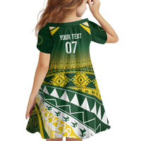 Cook Islands Rugby Custom Family Matching Off Shoulder Short Dress and Hawaiian Shirt Kuki Avaiki - Polynesian Pride