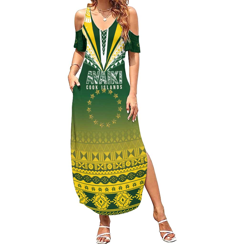 Cook Islands Rugby Custom Family Matching Summer Maxi Dress and Hawaiian Shirt Kuki Avaiki - Polynesian Pride