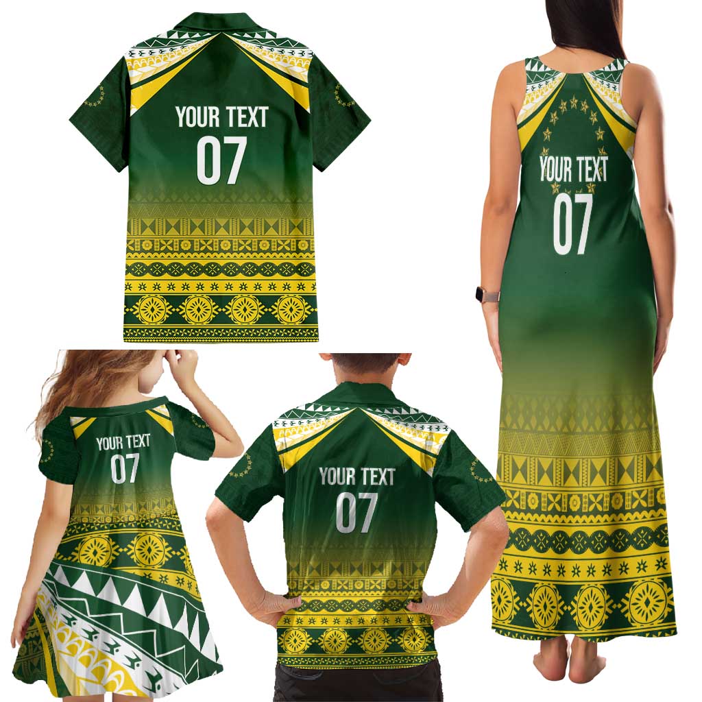 Cook Islands Rugby Custom Family Matching Tank Maxi Dress and Hawaiian Shirt Kuki Avaiki - Polynesian Pride