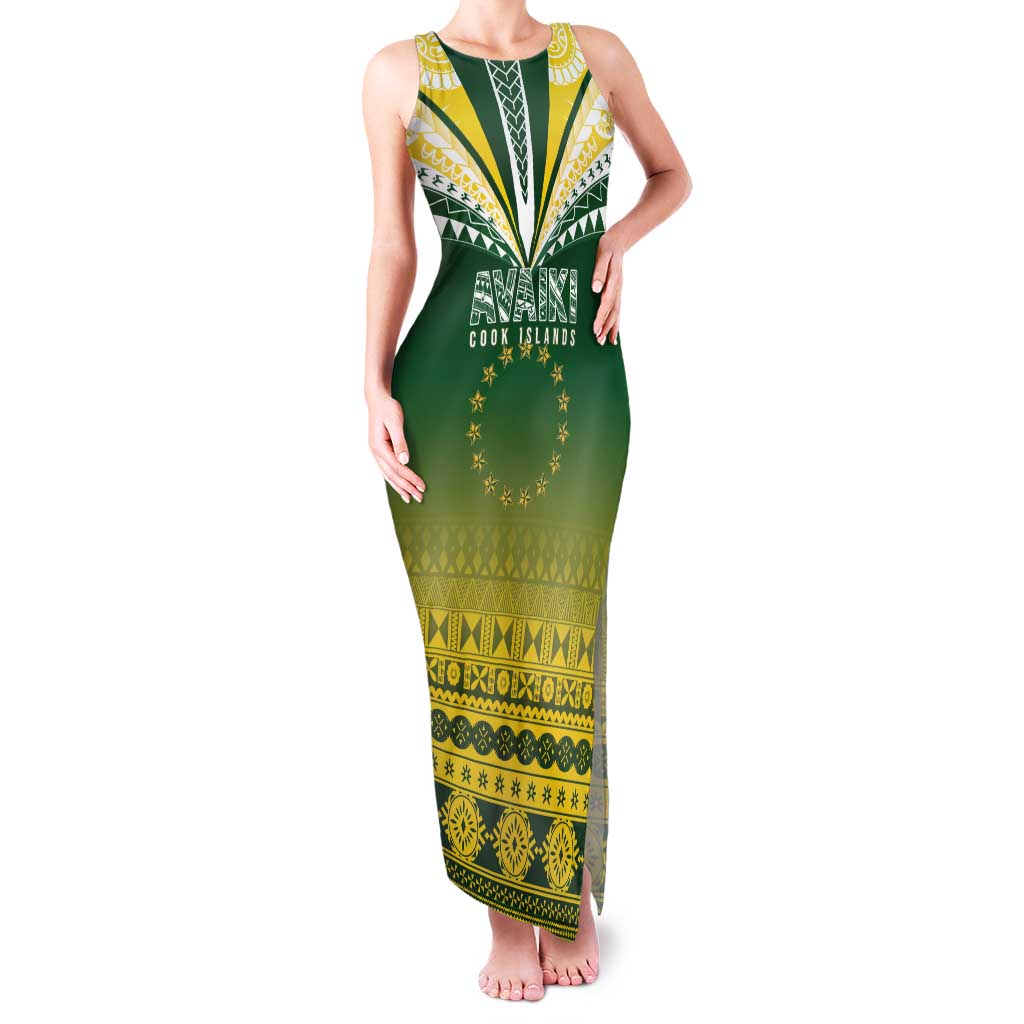 Cook Islands Rugby Custom Family Matching Tank Maxi Dress and Hawaiian Shirt Kuki Avaiki - Polynesian Pride