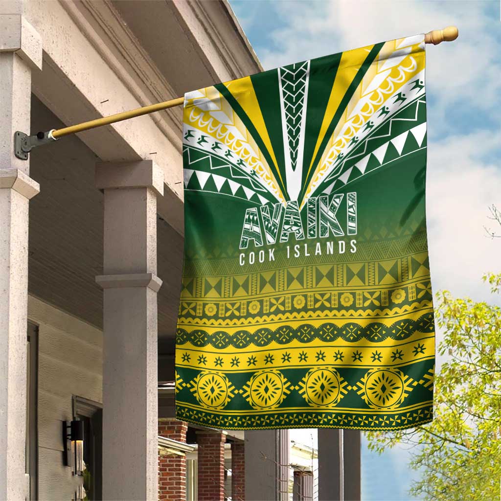 Cook Islands Rugby Garden Flag Kuki Avaiki LT7 House Flag Yellow Green - Polynesian Pride