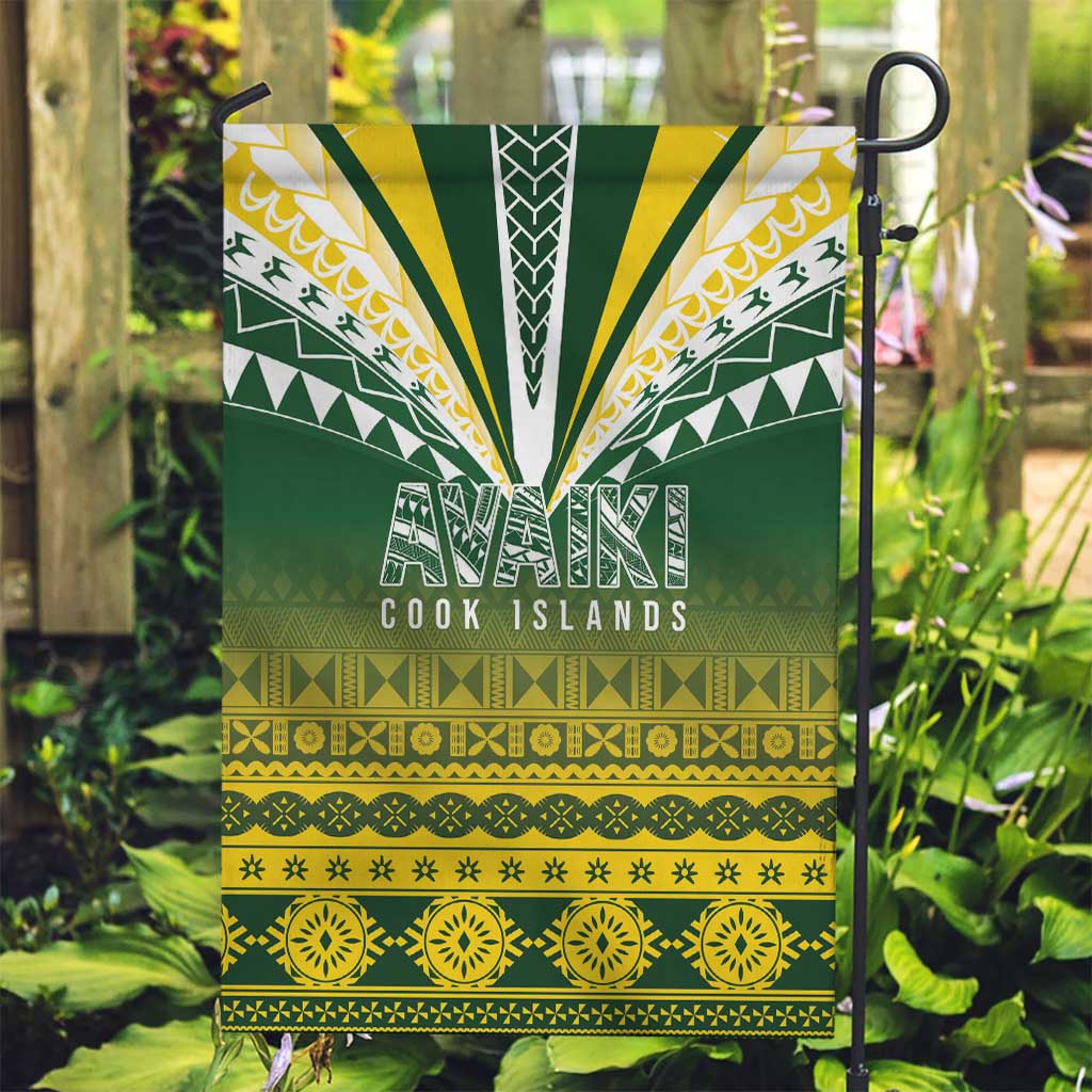 Cook Islands Rugby Garden Flag Kuki Avaiki LT7 Garden Flag Yellow Green - Polynesian Pride