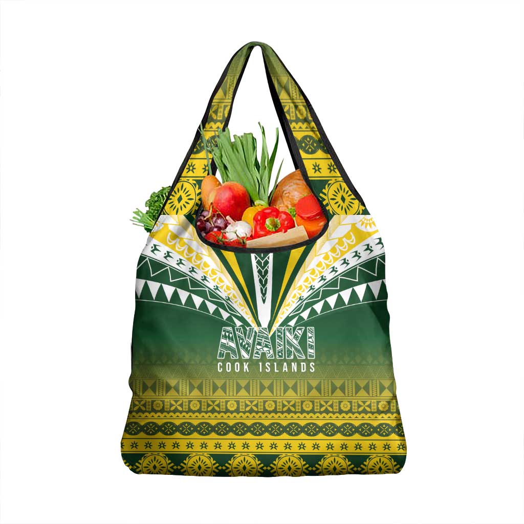 Cook Islands Rugby Grocery Bag Kuki Avaiki LT7 1-pack One Size Yellow Green - Polynesian Pride