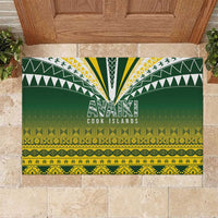 Cook Islands Rugby Rubber Doormat Kuki Avaiki LT7 Yellow Green - Polynesian Pride