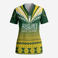Cook Islands Rugby Custom Scrub Top Kuki Avaiki LT7 Adult Yellow Green - Polynesian Pride