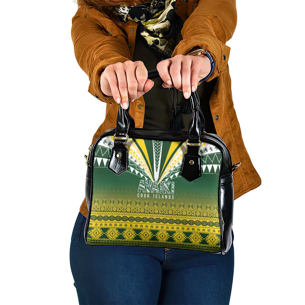 Cook Islands Rugby Shoulder Handbag Kuki Avaiki LT7 One Size Yellow Green - Polynesian Pride