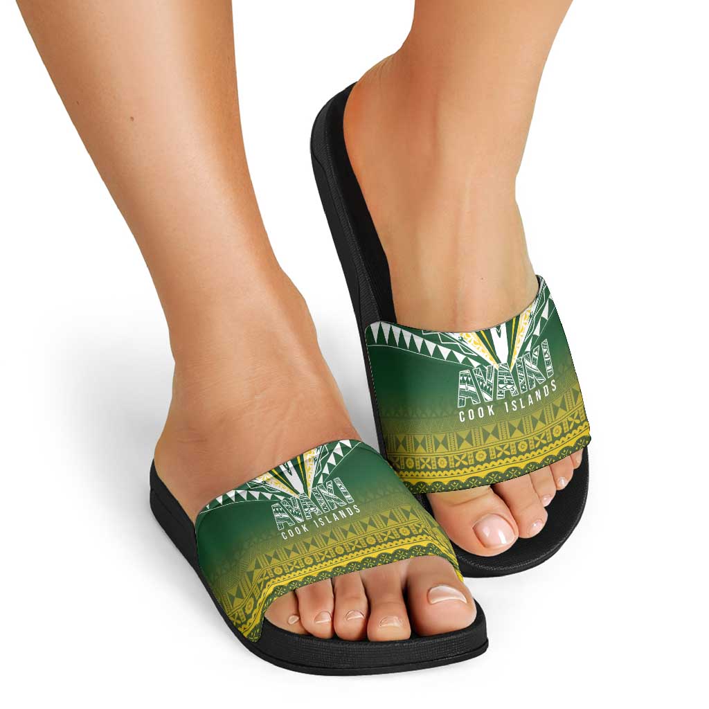 Cook Islands Rugby Slide Sandals Kuki Avaiki LT7 - Polynesian Pride